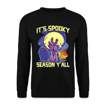 Halloween Ts Spooky Season Y’all - Sweat-shirt Unisexe - noir - Devant - Alina (178cm) & Michal (187cm)
