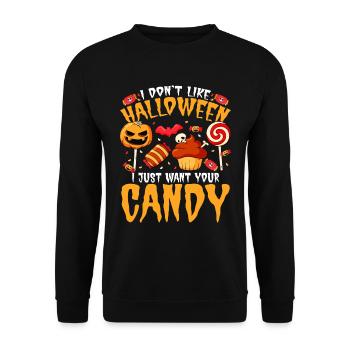 I don't like Halloween, I just want yours - Unisex Sweatshirt - black - Front - Alina (178cm) & Michal (187cm)