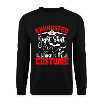 Halloween Erschöpfte Nachtschichtkrankenschwester - Unisex Pullover - Schwarz - Vorne - Alina (178cm) & Michal (187cm)