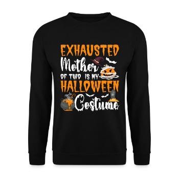 Erschöpfte Mutter Von Zwei Kindern Ist Mein - Unisex Pullover - Schwarz - Vorne - Alina (178cm) & Michal (187cm)
