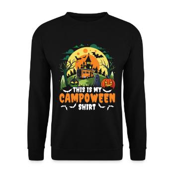 Design d’Halloween « This Is My Campoween » - Sweat-shirt Unisexe - noir - Devant - Alina (178cm) & Michal (187cm)