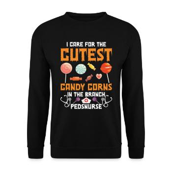 Halloween I take care of the cutest - Unisex Sweatshirt - black - Front - Alina (178cm) & Michal (187cm)