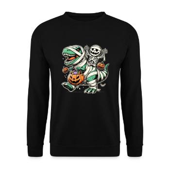 Celebrate The Prehistoric Turn In Hallowee - Unisex Sweatshirt - black - Front - Alina (178cm) & Michal (187cm)