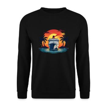 Chemise Croisière Famille Découvrez le - Sweat-shirt Unisexe - noir - Devant - Alina (178cm) & Michal (187cm)