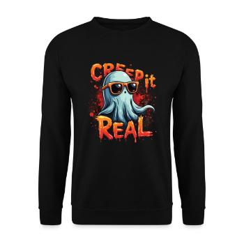 Halloween Boo Creep It Real - Unisex Sweatshirt - black - Front - Alina (178cm) & Michal (187cm)