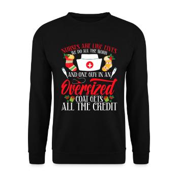 Les infirmières de Joyeux Noël sont comme - Sweat-shirt Unisexe - noir - Devant - Alina (178cm) & Michal (187cm)
