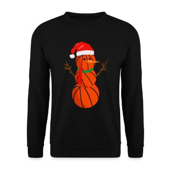 Joyeux Noël, bonhomme de neige avec chapeau de père Noël - Sweat-shirt Unisexe - noir - Devant - Alina (178cm) & Michal (187cm)