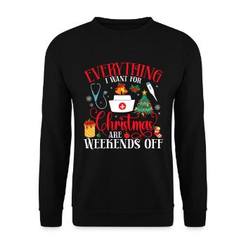 All I want for Christmas is - Unisex Sweatshirt - black - Front - Alina (178cm) & Michal (187cm)
