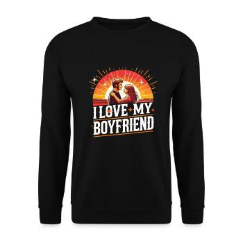 Ich Liebe Meinen Freund Alles Gute Zum - Unisex Pullover - Schwarz - Vorne - Alina (178cm) & Michal (187cm)