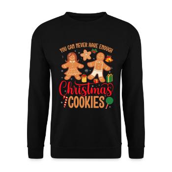 Weihnachtsplätzchen Kann Man Nie Genug Haben - Unisex Pullover - Schwarz - Vorne - Alina (178cm) & Michal (187cm)