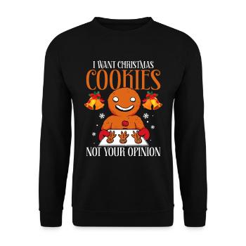 Je veux des biscuits de Noël, pas les vôtres - Sweat-shirt Unisexe - noir - Devant - Alina (178cm) & Michal (187cm)
