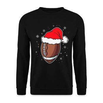 Football américain avec chapeau de Père Noël - Sweat-shirt Unisexe - noir - Devant - Alina (178cm) & Michal (187cm)