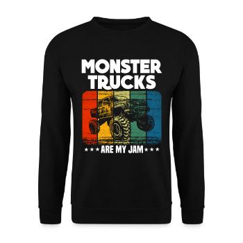Monster Trucks Are My Jam funny Truck Cars Quotes - Unisex Sweatshirt - black - Front - Alina (178cm) & Michal (187cm)