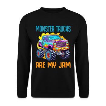 Monster Trucks Are My Jam funny Truck Cars Quotes - Unisex Sweatshirt - black - Front - Alina (178cm) & Michal (187cm)