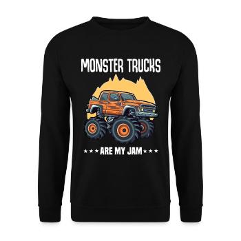 Monster Trucks Are My Jam funny Truck Cars Quotes - Unisex Sweatshirt - black - Front - Alina (178cm) & Michal (187cm)