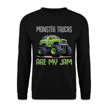Monster Trucks Are My Jam funny Truck Cars Quotes - Unisex Sweatshirt - black - Front - Alina (178cm) & Michal (187cm)