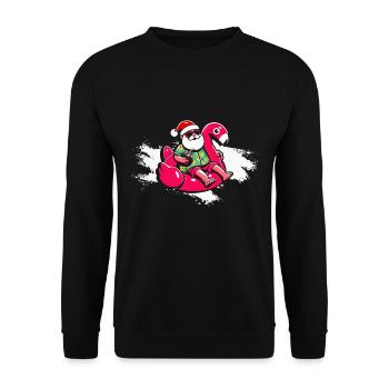 Joyeux Noël Cool Père Noël Ho ! HO! - Sweat-shirt Unisexe - noir - Devant - Alina (178cm) & Michal (187cm)