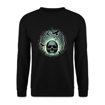 Skeleton Skull Rose Retro Rose Lover Graphic - Unisex Sweatshirt - black - Front - Alina (178cm) & Michal (187cm)