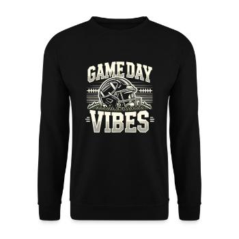 Game Day Vibes-fußballdesign - Unisex Pullover - Schwarz - Vorne - Alina (178cm) & Michal (187cm)