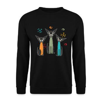 La vie est meilleure avec les chats - Sweat-shirt Unisexe - noir - Devant - Alina (178cm) & Michal (187cm)