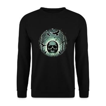 Skeleton Skull Rose Retro Rose Lover Graphic - Unisex Sweatshirt - black - Front - Alina (178cm) & Michal (187cm)