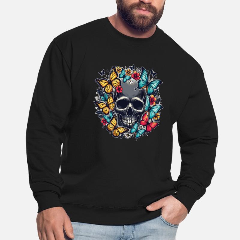 Conception de papillon de crâne Sweat-shirt Unisexe