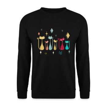 La vie est meilleure avec les chats - Sweat-shirt Unisexe - noir - Devant - Alina (178cm) & Michal (187cm)