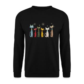 La vie est meilleure avec les chats - Sweat-shirt Unisexe - noir - Devant - Alina (178cm) & Michal (187cm)