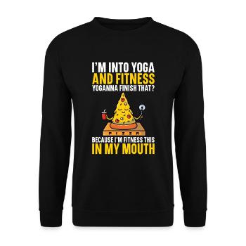 Je m’intéresse au yoga et au fitness. Yoga - Sweat-shirt Unisexe - noir - Devant - Alina (178cm) & Michal (187cm)