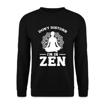 Yoga Don't Disturb, I'm In Zen Design - Unisex Sweatshirt - black - Front - Alina (178cm) & Michal (187cm)