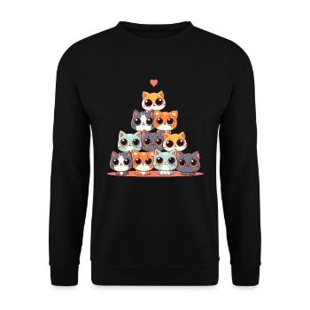 La vie est meilleure avec les chats - Sweat-shirt Unisexe - noir - Devant - Alina (178cm) & Michal (187cm)