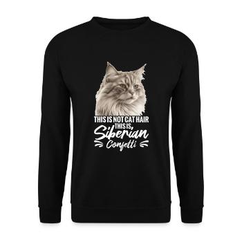 Das Ist Kein Katzenhaar, Das Ist Sibirisches - Unisex Pullover - Schwarz - Vorne - Alina (178cm) & Michal (187cm)