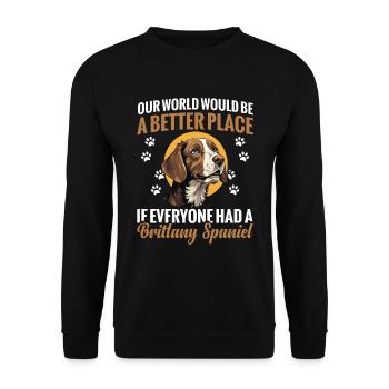 A better place for dogs if everyone has a - Unisex Sweatshirt - black - Front - Alina (178cm) & Michal (187cm)