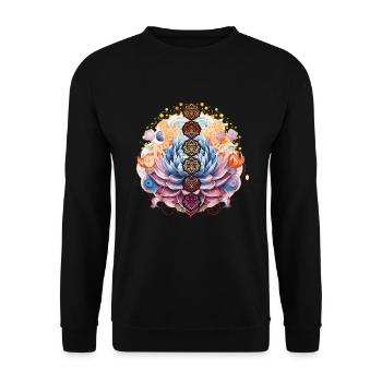 Namaste illustration of a beautiful, detailed - Unisex Sweatshirt - black - Front - Alina (178cm) & Michal (187cm)