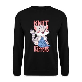 Knit Happens - Unisex Sweatshirt - black - Front - Alina (178cm) & Michal (187cm)