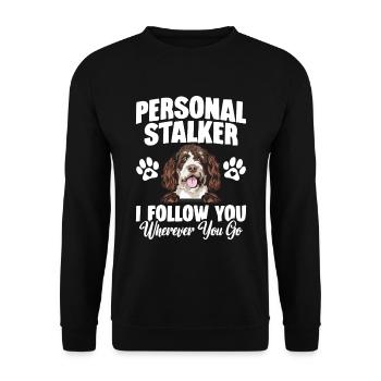 Dog Personal Stalker I'll Follow You Where You Go - Unisex Sweatshirt - black - Front - Alina (178cm) & Michal (187cm)