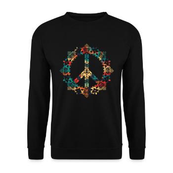 Namaste illustration of a beautiful, detailed - Unisex Sweatshirt - black - Front - Alina (178cm) & Michal (187cm)