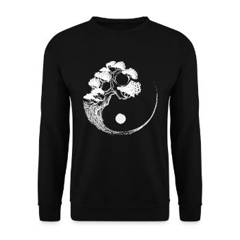 Namaste illustration of a beautiful, detailed - Unisex Sweatshirt - black - Front - Alina (178cm) & Michal (187cm)