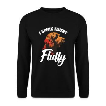 Bernedoodle, I speak fluently, fluffy - Unisex Sweatshirt - black - Front - Alina (178cm) & Michal (187cm)