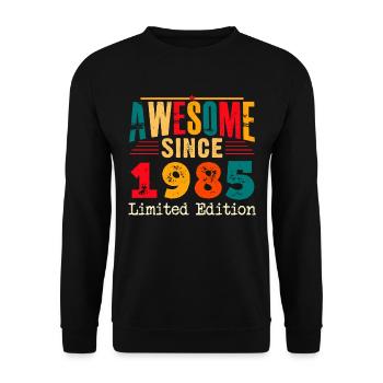 Génial depuis 1985 Anniversaire 40 ans - Sweat-shirt Unisexe - noir - Devant - Alina (178cm) & Michal (187cm)