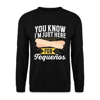 You know I'm only here for Tequeños. - Unisex Sweatshirt - black - Front - Alina (178cm) & Michal (187cm)