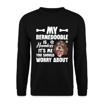My Bernedoodle is harmless, to me you should - Unisex Sweatshirt - black - Front - Alina (178cm) & Michal (187cm)