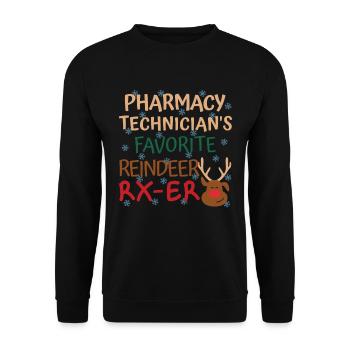 Pharmacy technician Christmas favorite Reindeer - Unisex Sweatshirt - black - Front - Alina (178cm) & Michal (187cm)