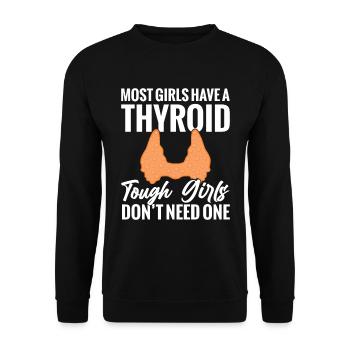 Die Meisten Mädchen Haben Eine - Unisex Pullover - Schwarz - Vorne - Alina (178cm) & Michal (187cm)