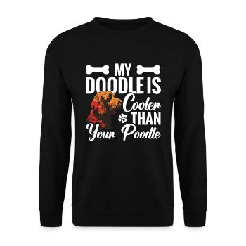 Mein Gekritzel Ist Cooler Als Dein Pudel - Unisex Pullover - Schwarz - Vorne - Alina (178cm) & Michal (187cm)