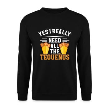 Yes, I really need all the tequeños - Unisex Sweatshirt - black - Front - Alina (178cm) & Michal (187cm)