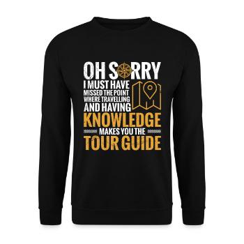 Oh, Tut Mir Leid, Ich Muss Den Punkt Verpasst - Unisex Pullover - Schwarz - Vorne - Alina (178cm) & Michal (187cm)