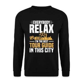 Détendez-vous tout le monde, je suis le meilleur - Sweat-shirt Unisexe - noir - Devant - Alina (178cm) & Michal (187cm)