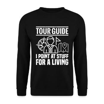 Travel Guide: I point to things I'm dealing with - Unisex Sweatshirt - black - Front - Alina (178cm) & Michal (187cm)