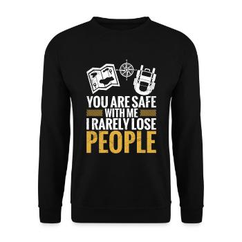 Tour Guide "With Me You're Safe, I - Unisex Sweatshirt - black - Front - Alina (178cm) & Michal (187cm)